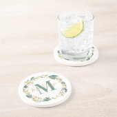 金ゴールドエレガントフローラグリーナリーモノグラムリース コースター (側面)