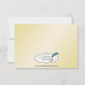 金ゴールドエレガントフローラゲイ結婚式日付の保存 セーブザデート (裏面)