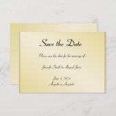 金ゴールドエレガントフローラゲイ結婚式日付の保存 セーブザデート (正面/裏面)