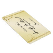 金ゴールドエレガントフローラゲイ結婚式日付の保存 マグネット (右側)