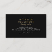 金ゴールドエレガントフローラストライプのデザイナー名刺 名刺 (裏面)