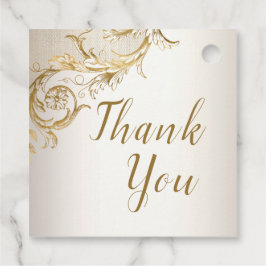 金ゴールドエレガントフローラダマスクシャイニーシャンパン結婚ズ フェイバータグ