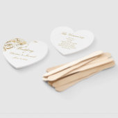 金ゴールドエレガントフローラダマスクスクリプ結婚ト白 ハンドファン (組立なし)