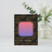 金ゴールドエレガントフローラデザイン写真はがき ポストカード (スタンド正面)