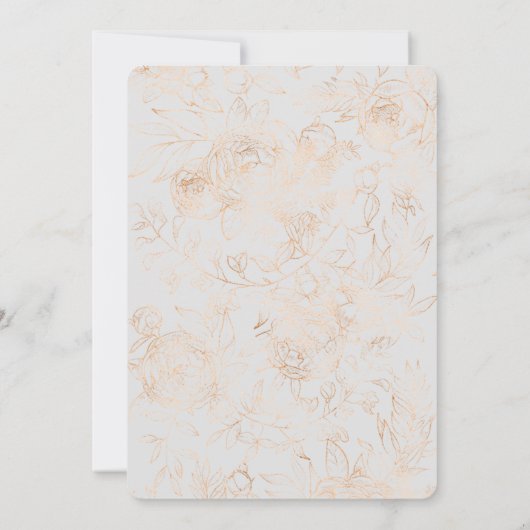 金ゴールドエレガントフローラバプティスファースト誕生日 招待状 (裏面)