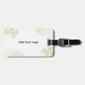 金ゴールドエレガントフローラパーソナライズされたラゲッジタグ | カース ラゲッジタグ (正面横)