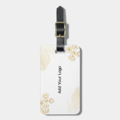 金ゴールドエレガントフローラパーソナライズされたラゲッジタグ | カース ラゲッジタグ (正面縦)
