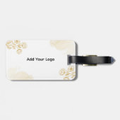 金ゴールドエレガントフローラパーソナライズされたラゲッジタグ | カース ラゲッジタグ (裏面横)