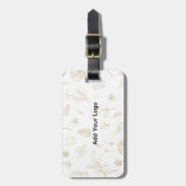 金ゴールドエレガントフローラパーソナライズされたラゲッジタグ | ラゲッジタグ (正面縦)