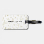 金ゴールドエレガントフローラパーソナライズされたラゲッジタグ | ラゲッジタグ (裏面横)