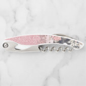 金ゴールドエレガントフローラピンクのグラデーショングリッターイメージ ソムリエナイフ (正面)