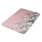 金ゴールドエレガントフローラピンクのグラデーショングリッターイメージ バスマット (アングル)