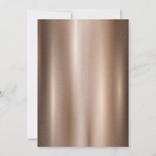 金ゴールドエレガントフローラフレームブラウン退職 招待状 (裏面)