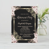 金ゴールドエレガントフローラフレームボホフラワーズリタイアメント 招待状 (スタンド正面)