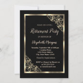 金ゴールドエレガントフローラフレーム廃棄 招待状 (正面)