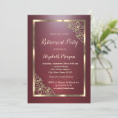 金ゴールドエレガントフローラフレーム赤い除・売却 招待状 (スタンド正面)