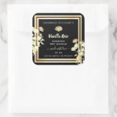 金ゴールドエレガントフローラブラック製品の包装ラベル スクエアシール (バッグ)