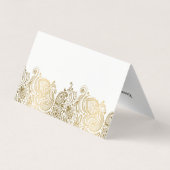 金ゴールドエレガントフローラペイズリーレース 名刺 (裏面)