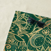 金ゴールドエレガントフローラマンダラグリーンデザイン ビーチタオル (インサイチュ)