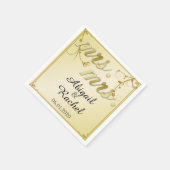 金ゴールドエレガントフローラミセス結婚ズ・ナプキン スタンダードカクテルナプキン (角)