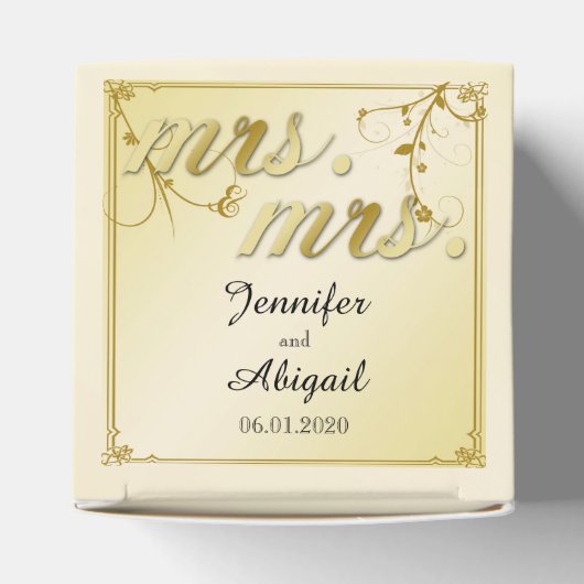 金ゴールドエレガントフローラミセス結婚式の引き出物ボックス フェイバーボックス (上部)