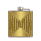 金ゴールドエレガントフローラメタルルモノグラム名 フラスク (裏面)