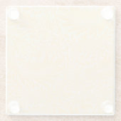 金ゴールドエレガントフローララークスパー植物学 ガラスコースター (裏面)