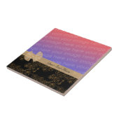 金ゴールドエレガントフローラリボン写真タイル タイル (側面)