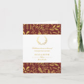 金ゴールドエレガントフローラリースマザーズデイディナー 招待状 (正面)