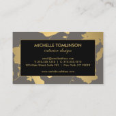 金ゴールドエレガントフローラルパターングレーアポイントメントカード 予約カード (裏面)