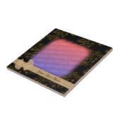 金ゴールドエレガントフローラルパターンフォトタイル タイル (側面)