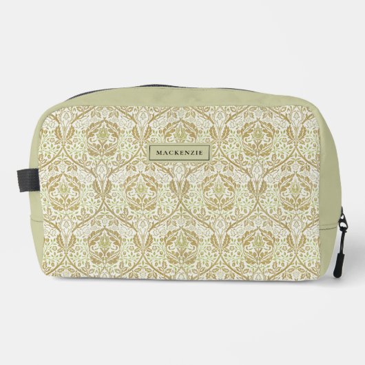 金ゴールドエレガントフローラルパターン化粧品バッグ ドップキット (正面)