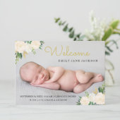 金ゴールドエレガントフローラ写真の生誕発表 案内状 (スタンド正面)