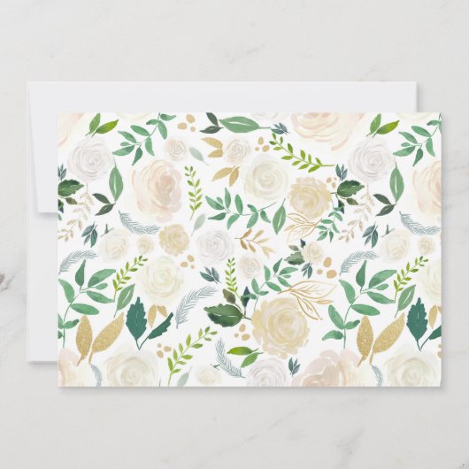 金ゴールドエレガントフローラ写真の生誕発表 案内状 (裏面)