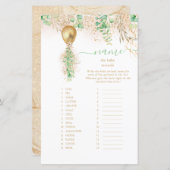 金ゴールドエレガントフローラ名ベビー動物ベビーシャワー (正面/裏面)