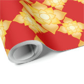 金ゴールドエレガントフローラ幾何学的シームレスパターン ラッピングペーパー (ロールコーナー)
