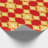 金ゴールドエレガントフローラ幾何学的シームレスパターン ラッピングペーパー (角)