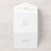 金ゴールドエレガントフローラ庭園の結婚式 オールインワン招待状 (外側)