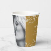 金ゴールドエレガントフローラ新郎写真結婚の 紙コップ (右)