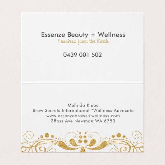 金ゴールドエレガントフローラ旋回レース 名刺 (内部フラット)