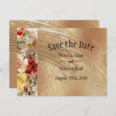 金ゴールドエレガントフローラ水の色の保存日付 案内ポストカード (正面/裏面)