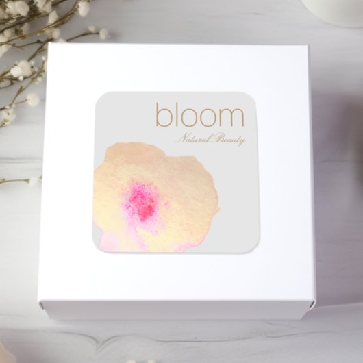 金ゴールドエレガントフローラ水彩花 スクエアシール