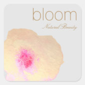 金ゴールドエレガントフローラ水彩花 スクエアシール (正面)