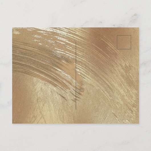 金ゴールドエレガントフローラ水色日付の保存 案内ポストカード (裏面)