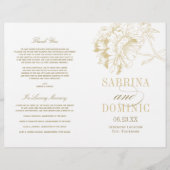 金ゴールドエレガントフローラ牡丹結婚式 プログラム (正面)