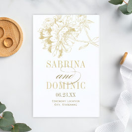 金ゴールドエレガントフローラ牡丹結婚式 プログラム