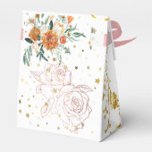 金ゴールドエレガントフローラ結婚式の引き出物ボックスと優先ボックス フェイバーボックス (裏面サイド)