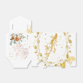 金ゴールドエレガントフローラ結婚式の引き出物ボックスと優先ボックス フェイバーボックス (折り畳みなし)