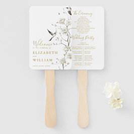 金ゴールドエレガントフローラ結婚式 プログラム ハンドファン