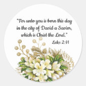 金ゴールドエレガントフローラ聖書聖句 ラウンドシール (正面)